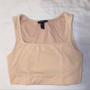 Forever 21 Cream Square Neck Bodysuit